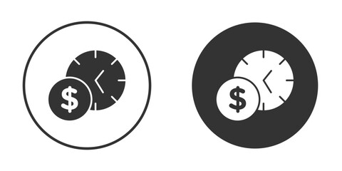 Time is money icon or Logo. Flat Style vector EPS.