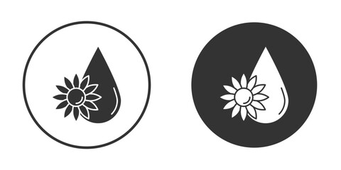 Sunflower oil icon or Logo. Flat Style vector EPS.