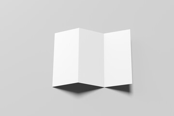 Tri-fold brochure mockup showing an open, blank design with three equal panels