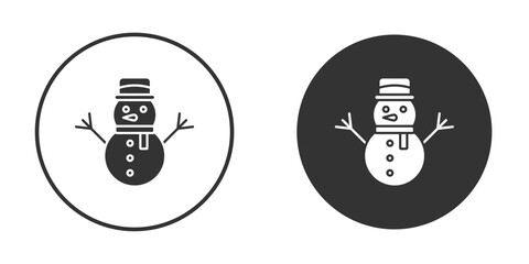 Snowman icon or Logo. Flat Style vector EPS.