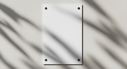 Minimalist Light Panel with Black Fasteners and Shadow Play