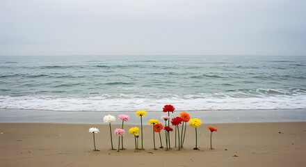Floral Tribute at the Shoreline