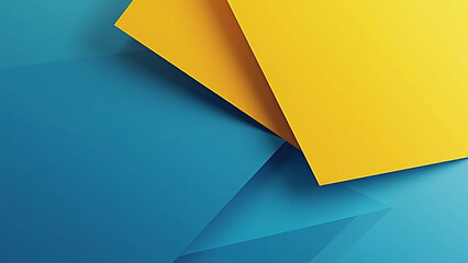 Yellow rectangles float over layered blue geometry in abstract space.  
