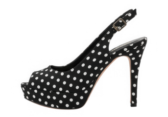 Polka dot high heel fashion shoe isolated on transparent background
