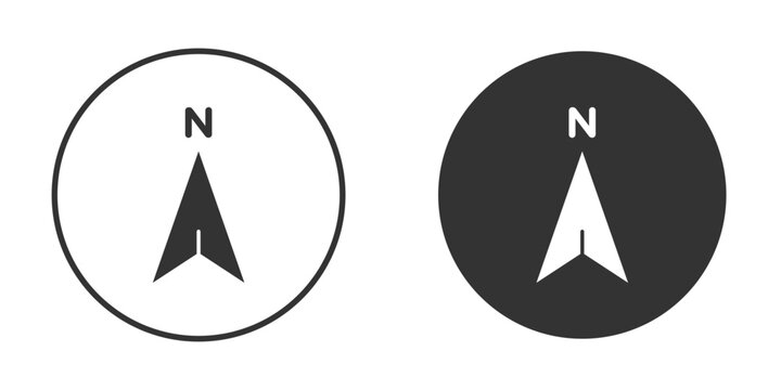 North icon or Logo. Flat Style vector EPS.
