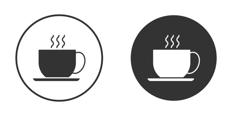 Hot coffee cup icon or Logo. Flat Style vector EPS.
