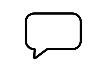 Fototapeta premium Speech bubble line icon vector. Chat, message, comment symbol. Simple dialogue sign. Communication concept illustration. Minimalist outline design for web, app, ui, ux.