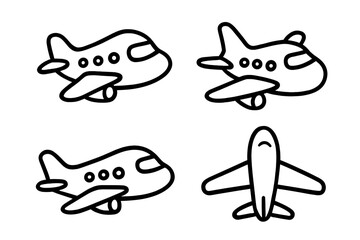 Shield line icon vector illustration set. Cartoon style protective shield symbol with transparent background, security emblem, round badge, safety concept, protection design elements.