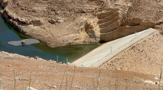 Zarqa Ma'in Dam in the Ma'in area, south of the Jordanian capital, Amman.