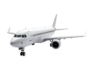 Obraz premium White Passenger Airplane Isolated on Black Background