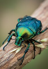 Emerald Jewel: Close-Up of a Rose Chafer