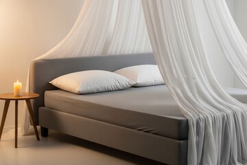 Scandinavian Style Grey Bed for Minimalist Homes