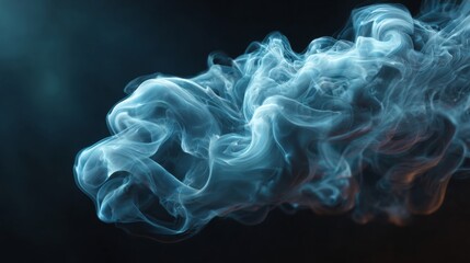 Ethereal Cloud of Smoke: Swirling, mystical smoke undulates gracefully against a dark backdrop, casting an abstract silhouette and a mesmerizing display of ethereal beauty. 