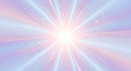 Radiant burst of light with pastel hues converging from edges to center