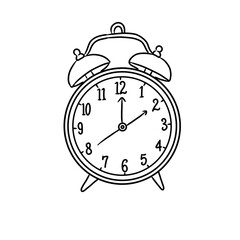 illustration of a sketch of an alarm clock at 2 o'clock