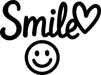 Smile text sticker PNG hand-drawn doodle style with transparent background, inspirational lettering illustration for positive message, greeting card, t-shirt design, poster, and creative projects