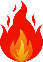 Fire flame PNG with transparent background, burning hot flame illustration for heat, energy, danger, campfire, explosion, bonfire, poster, digital artwork, and creative design projects