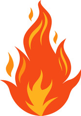 Fire flame PNG with transparent background, burning hot flame illustration for heat, energy, danger, campfire, explosion, bonfire, poster, digital artwork, and creative design projects