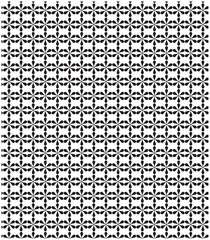 Seamless four petal floral clover pattern, abstract ornamental black and white retro decorative geometric background texture