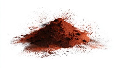 Pile of dark-red powder exploding outward