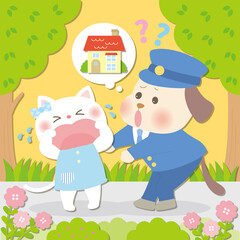 いぬのおまわりさん の曲のイメージイラスト｜