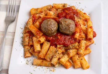  rigatoni  with meatballs