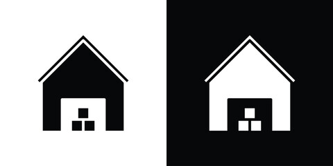 Warehouse icon design illustration. icon concept in flat