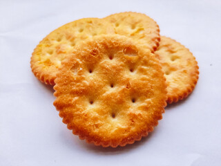Dry biscuits isolated on white background