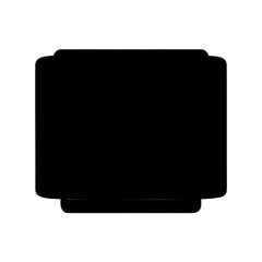 Simple black square with rounded corners and extensions on white background