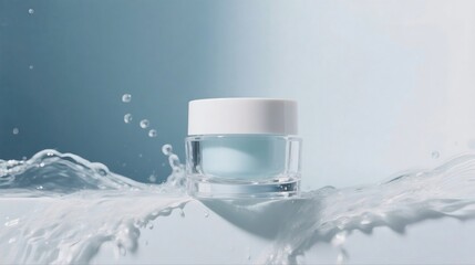 Refreshing Skincare Cream Jar with Water Splash, Ideal for Hydrating and Beauty Enthusiasts
​