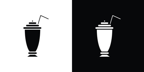 Milkshake icon design illustration. icon concept in flat
