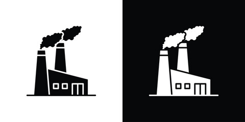 Fototapeta premium Industrial factory icon design illustration. icon concept in flat