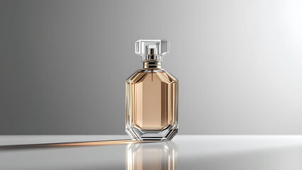 bottle of perfume on white black background