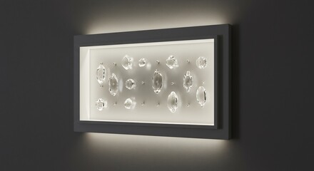 Crystals in Frame Wall Decoration