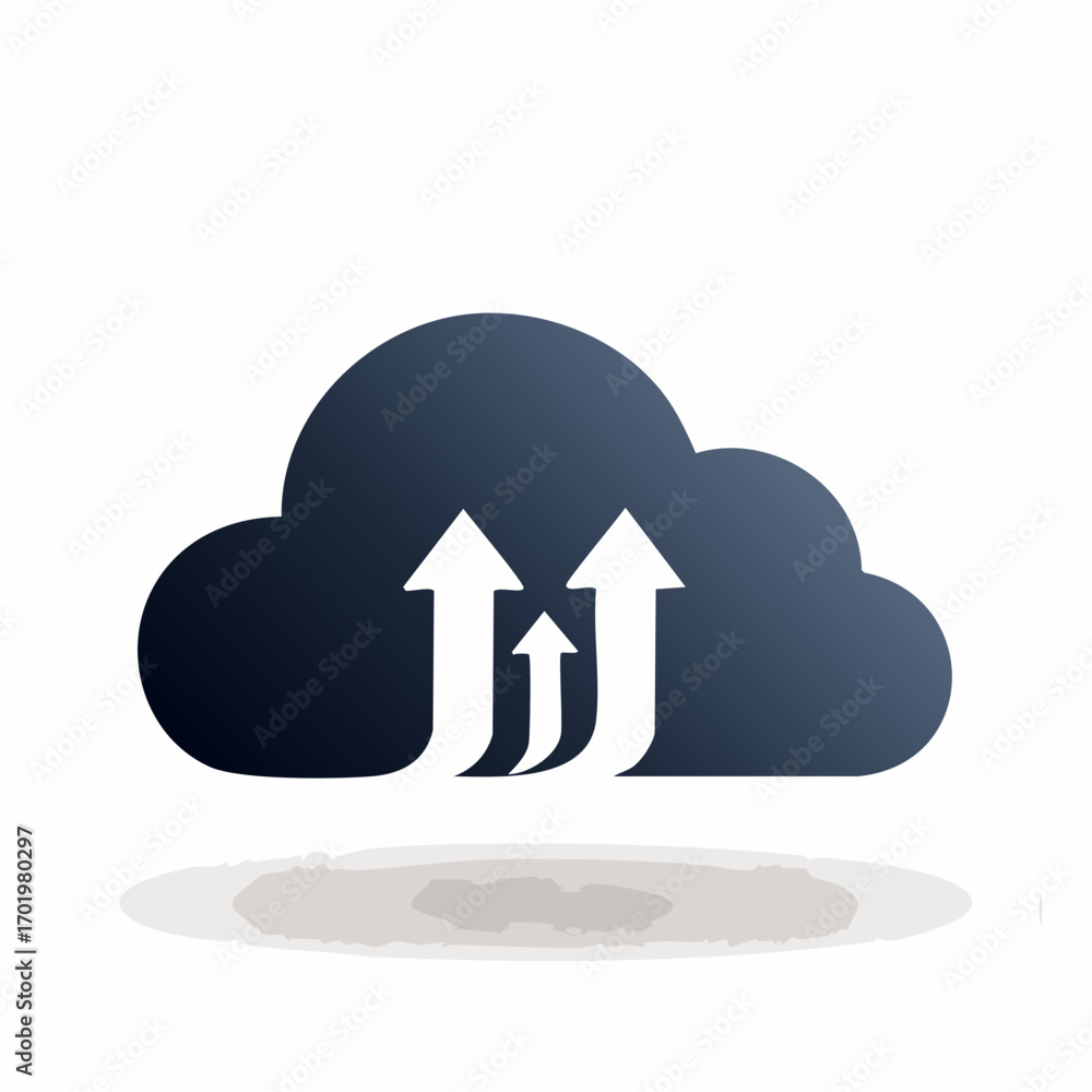 Poster cloud computing upload progress arrows growth concept digital data transfer abstract graphic
