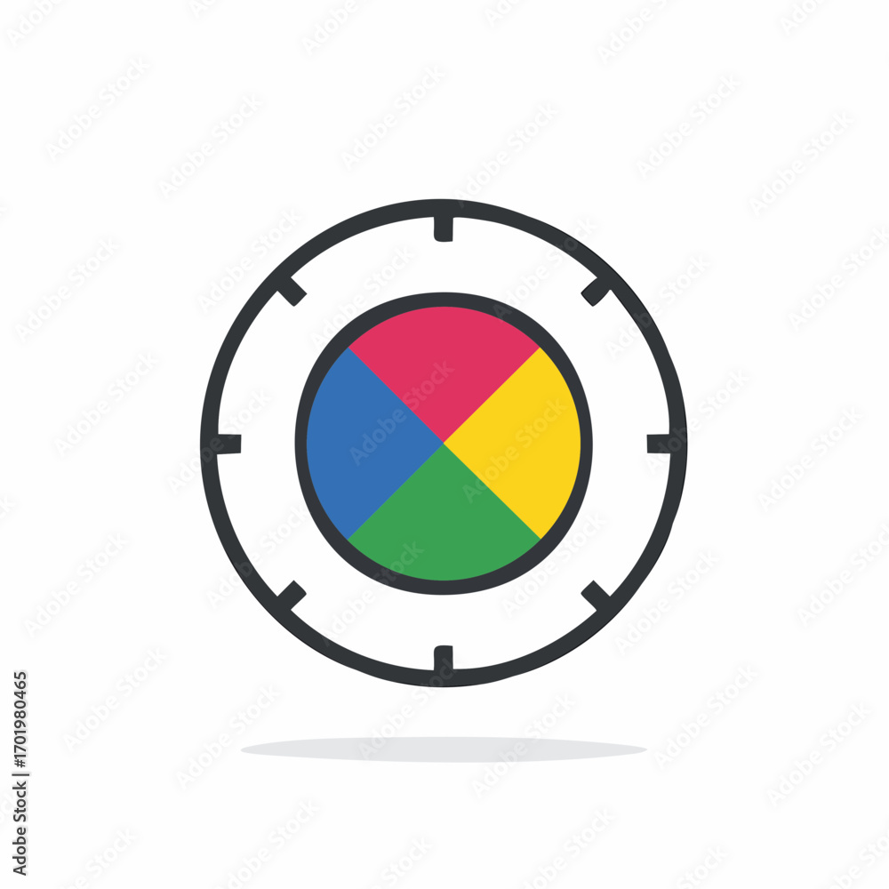 Poster Abstract Circle Diagram with Color Segments, Business Analysis Pie Chart Element