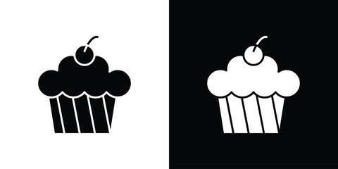 Cupcake icon design illustration. icon concept in flat