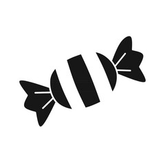 Minimalist Silhouette Wrapped Striped Hard Candy Confection Symbol Icon