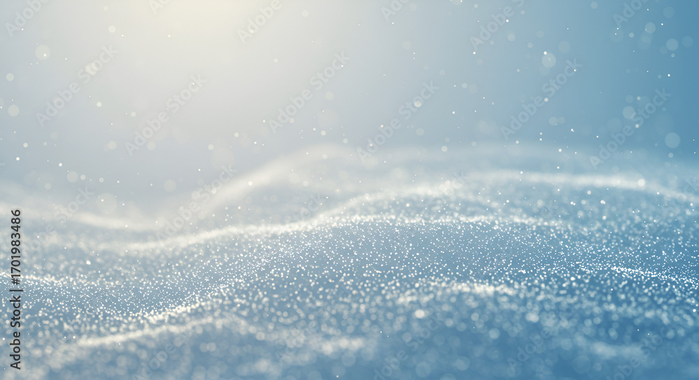 Poster abstract particle wave background with depth of field and soft lighting effect