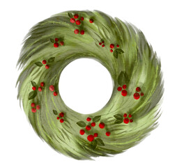 Watercolor floral wreath design for packaging and textile applications