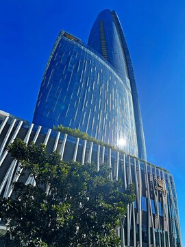 Sydney, NSW, Australia - August 12 2025 : Tall building at Barangaroo, called Crown Sydney, also known as One Barangaroo