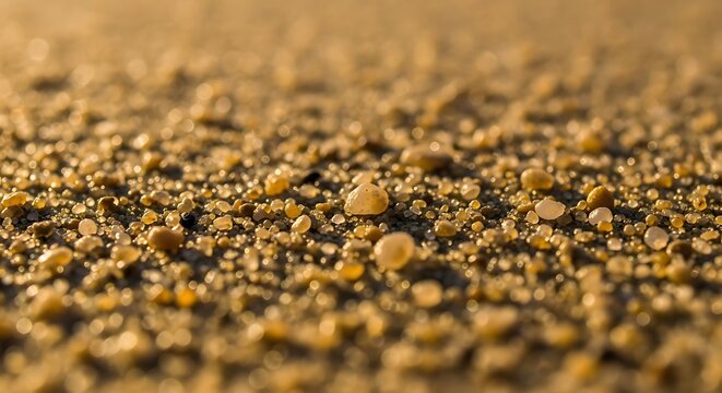 a close up view of tiny sand grains under sunlight