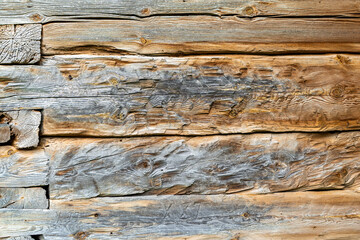 Old wooden wall, wood texture background, close-up. High quality photo