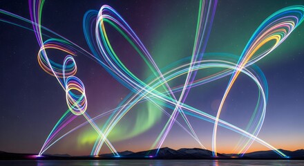 Vibrant Light Paths Dance Under Northern Lights
