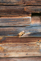 Old wooden wall, wood texture background, close-up. High quality photo