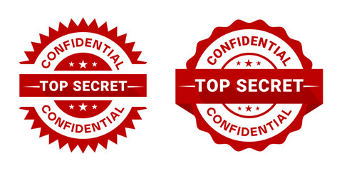 Top Secret Confidential Badge Label Stamp Design
