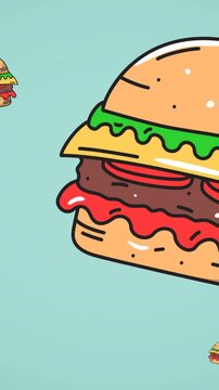 Animation of multiple hamburger icons on green background