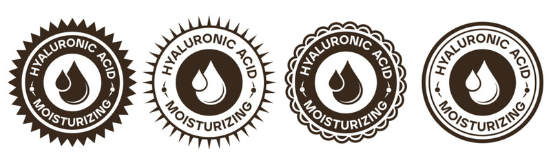 Hyaluronic Acid Moisturizing Skincare Label Badge Design