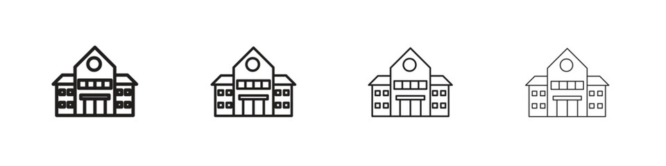school icons illustrations collection on white background. Pixel perfect vector graphics