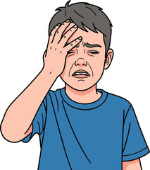 Young Boy Feeling Disappointed and Frustrated	